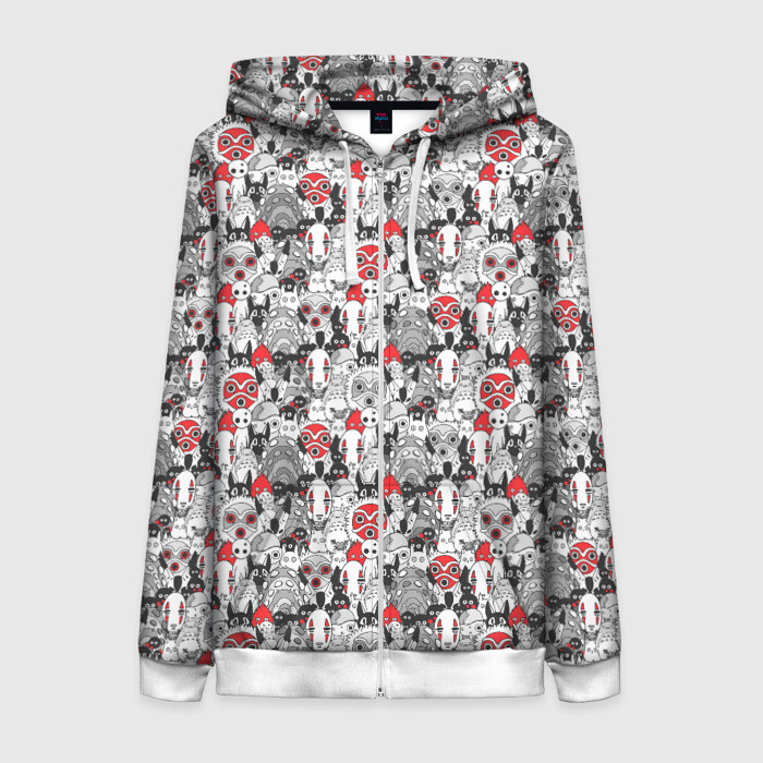 Женская толстовка 3D на молнии Studio Ghibli фото