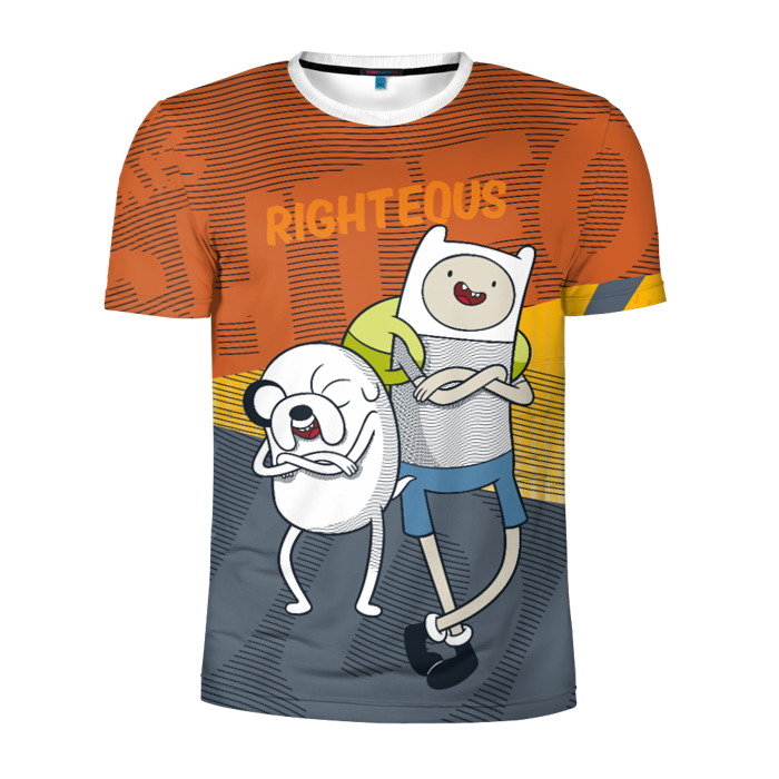 Мужская футболка 3D спортивная Финн и Джейк фото