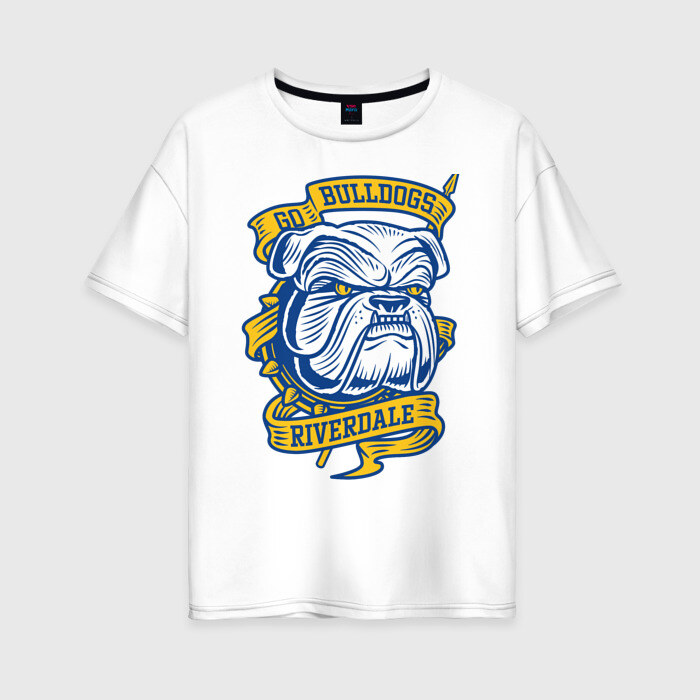 Женская футболка хлопок Oversize GO BULLDOGS фото