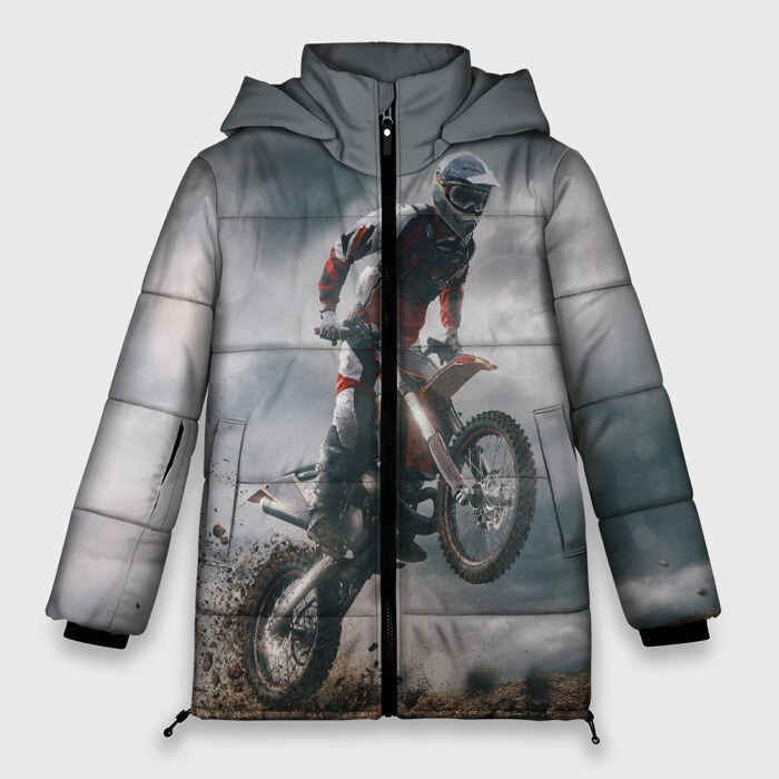 Женская зимняя куртка 3D Мото Кросс КТМ (+спина) фото