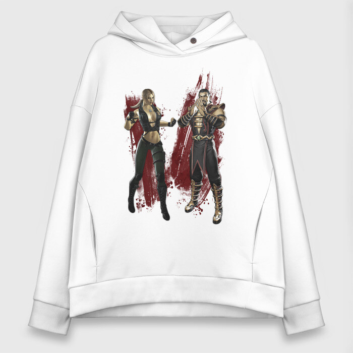 Женское худи Oversize хлопок Sonya Blade and Shang Tsung фото