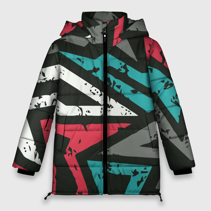 Женская зимняя куртка 3D Geometric Abstraction фото