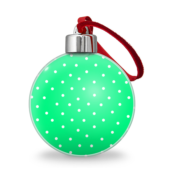 Ёлочный шар Горошек на зеленом фото