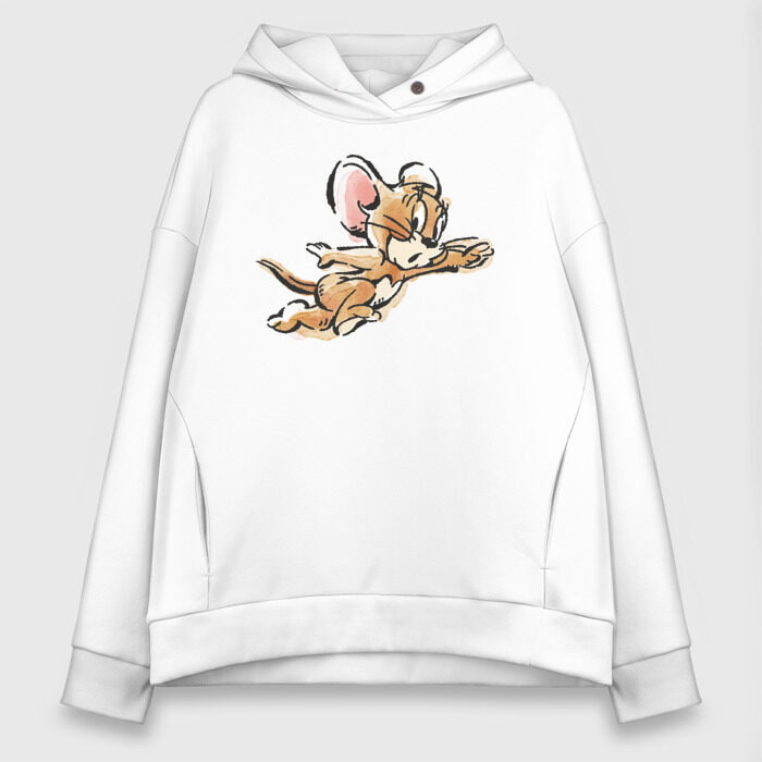 Женское худи Oversize хлопок Rather into the hole фото