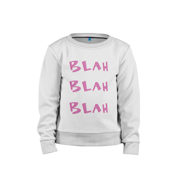 Детский свитшот хлопок blah, blah,blah фото