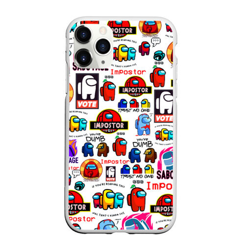 Чехол для iPhone 11 Pro матовый AMONG US фото