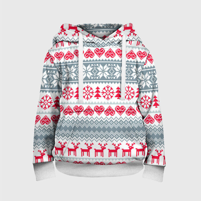 Детская толстовка 3D Вязаный рисунок фото