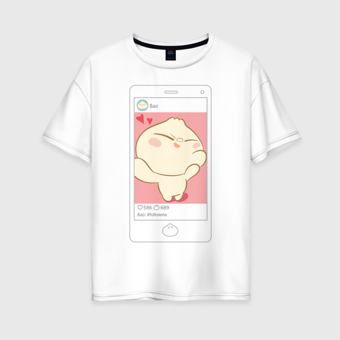 Женская футболка хлопок Oversize Bao фото