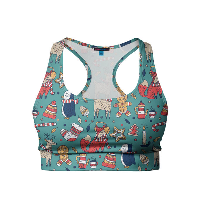 Женский спортивный топ 3D Дух рождества фото