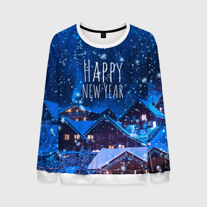 Мужской свитшот 3D Happy New Year фото