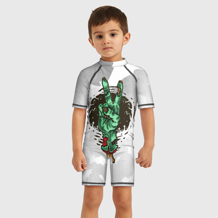 Детский купальный костюм 3D Zombie peace hand фото