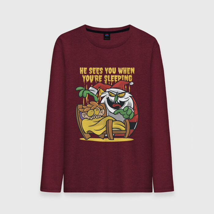 Мужской лонгслив хлопок Scary Santa фото