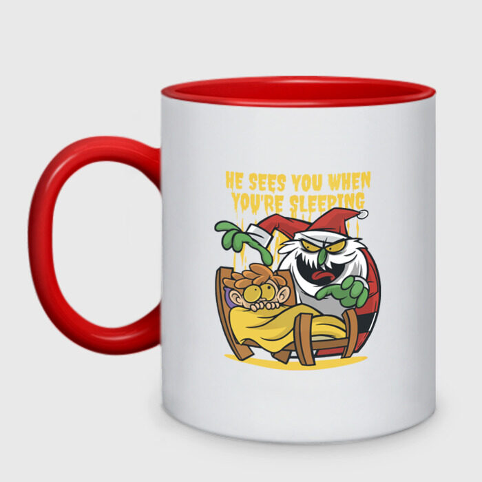Кружка двухцветная Scary Santa фото