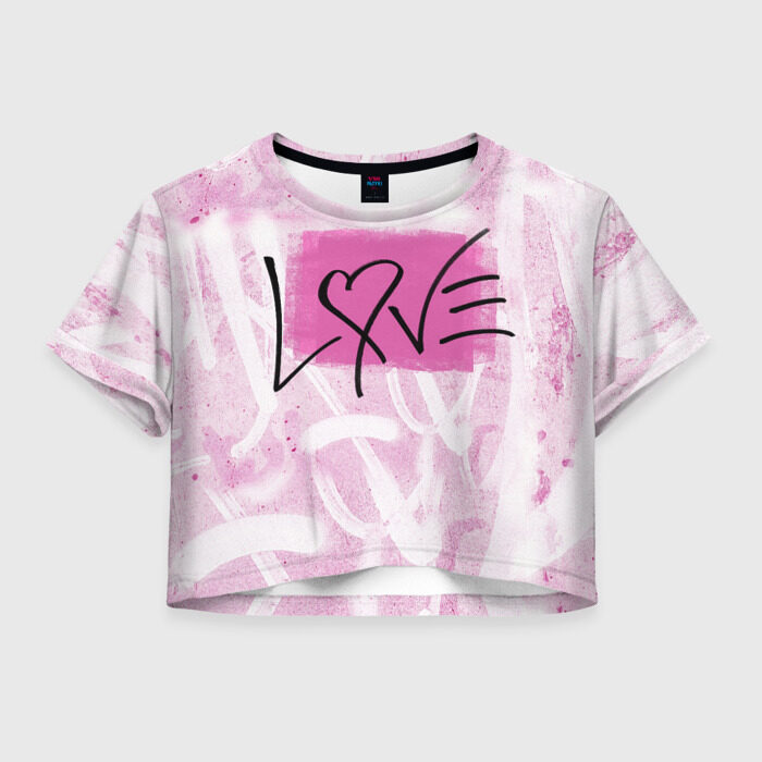 Женская футболка Crop-top 3D LOVE фото