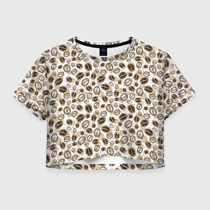 Женская футболка Crop-top 3D Кофе фото