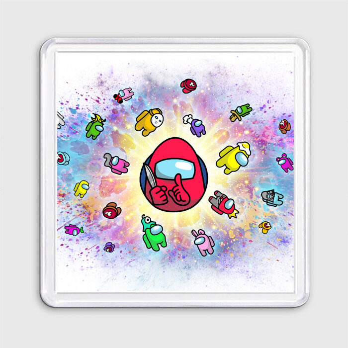 Магнит 55*55 Among us space фото