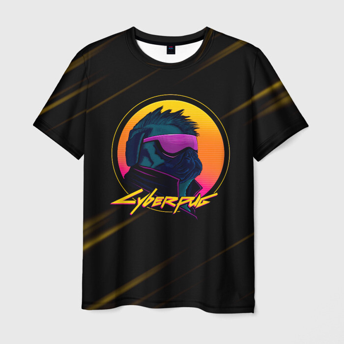 Мужская футболка 3D CyberPUG фото