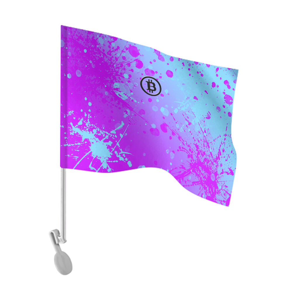 Флаг для автомобиля Bitcoin фото