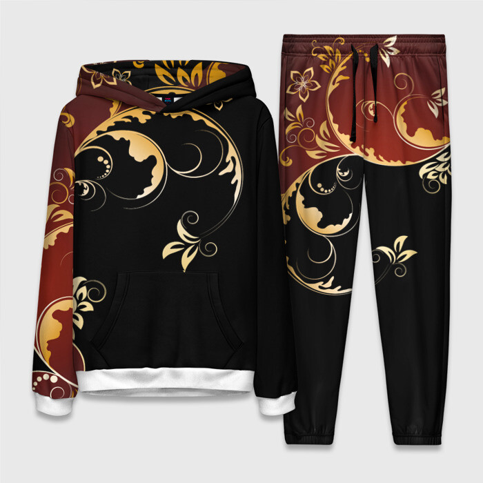 Женский костюм 3D (с толстовкой) Узор   Хохлома фото