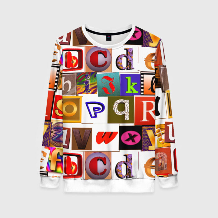 Женский свитшот 3D Английские буквы # 2 фото