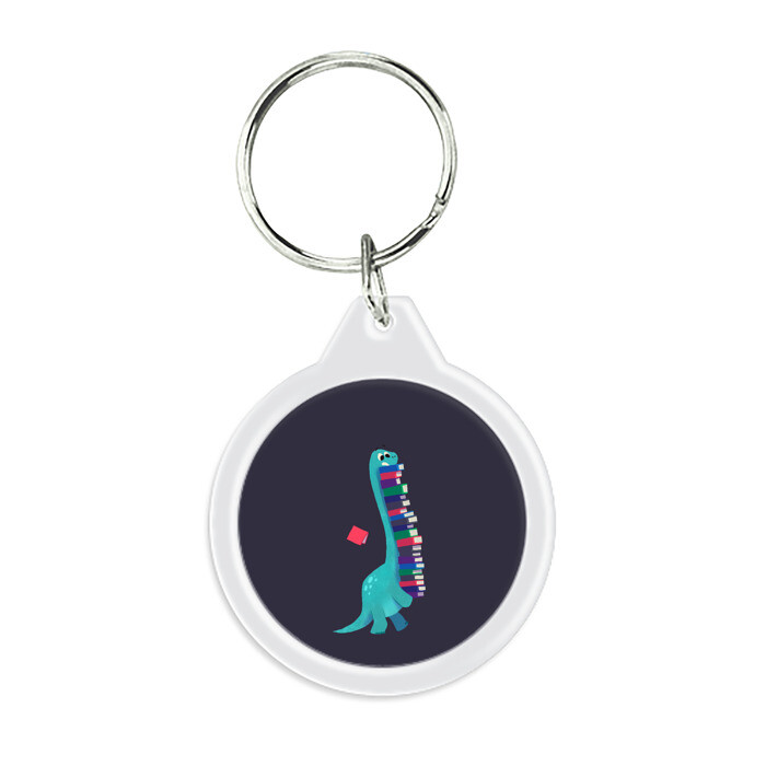 Брелок круглый Book Dinosaur фото