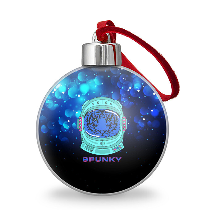 Ёлочный шар Тигр в скафандре фото