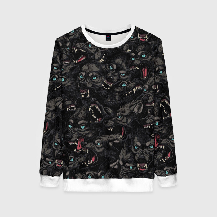 Женский свитшот 3D Волки | Wolwes фото