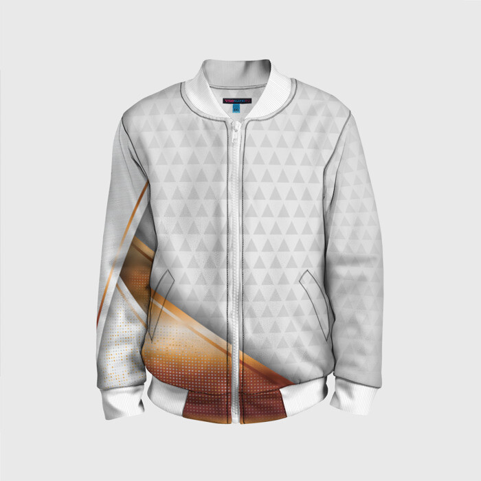 Детский бомбер 3D 3D WHITE & GOLD ABSTRACT фото