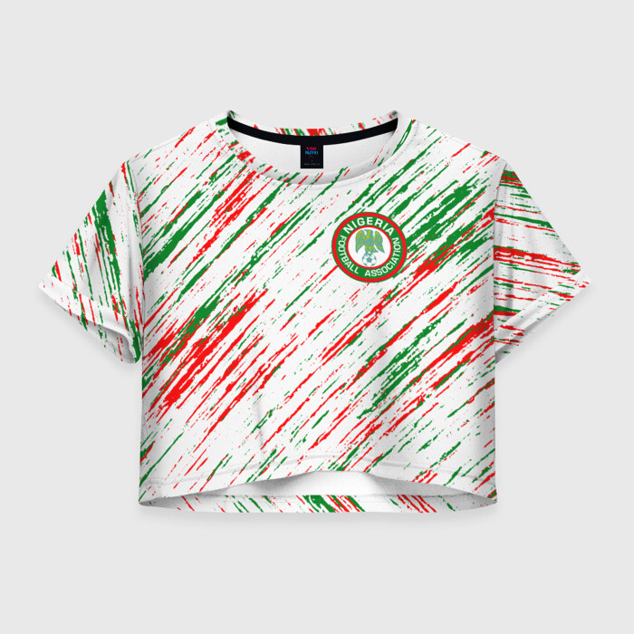 Женская футболка Crop-top 3D Сборная Нигерии фото