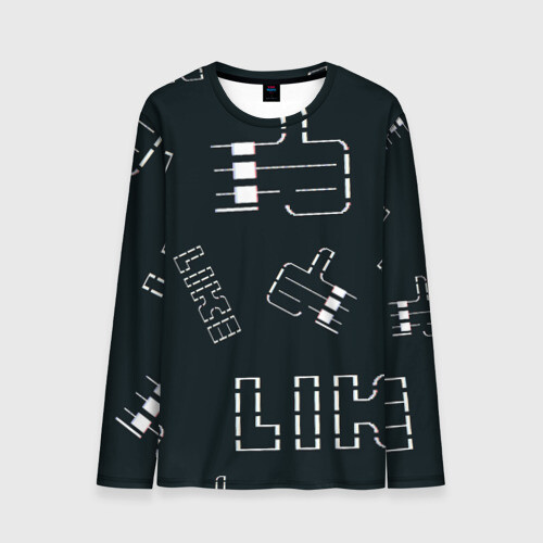 Мужской лонгслив 3D лайк фото