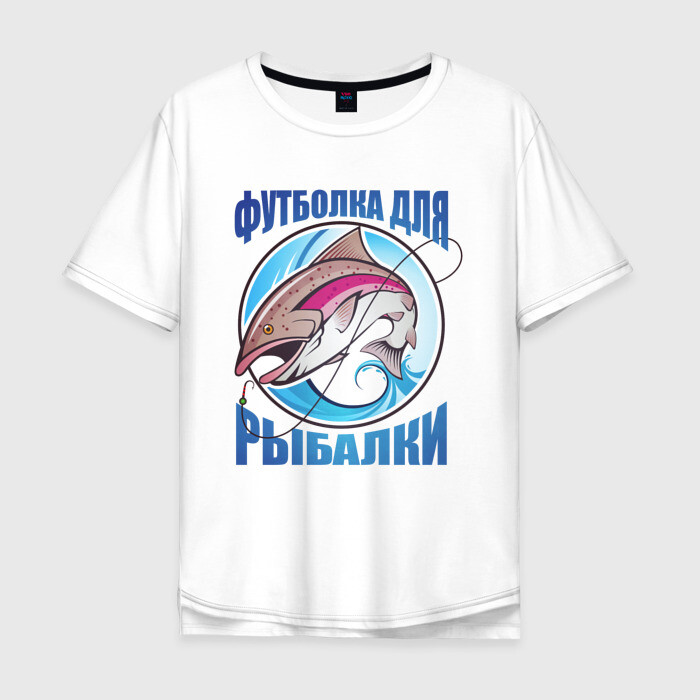 Мужская футболка хлопок Oversize Футболка для рыбалки фото