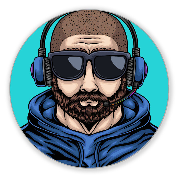 Коврик для мышки круглый Толи геймер, толи диджей фото