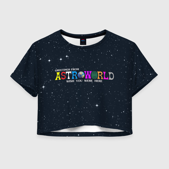 Женская футболка Crop-top 3D Astroworld фото