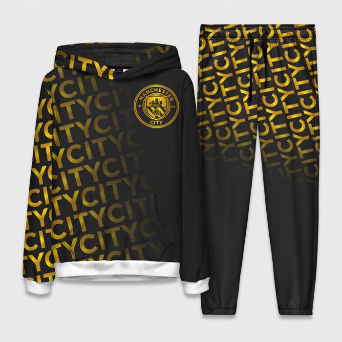Женский костюм 3D (с толстовкой) МАНЧЕСТЕР СИТИ   ЗОЛОТО   GOLD фото