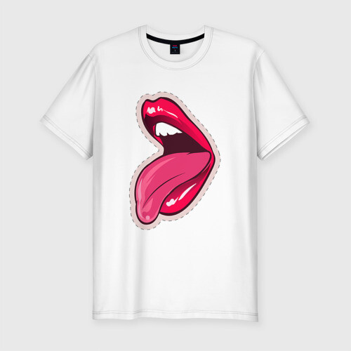 Мужская футболка хлопок Slim Покажи свой язык фото