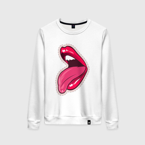 Женский свитшот хлопок Покажи свой язык фото