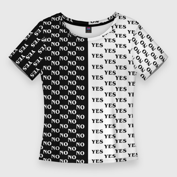 Женская футболка 3D Slim YES  NO (Z) фото