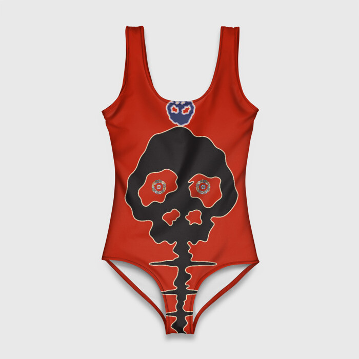 Купальник-боди 3D Takashi Murakami Scull фото