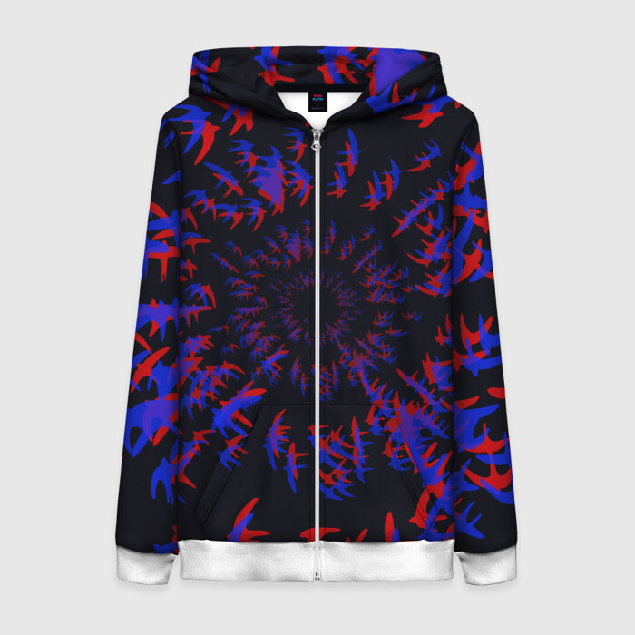 Женская толстовка 3D на молнии Абстракция Стай фото