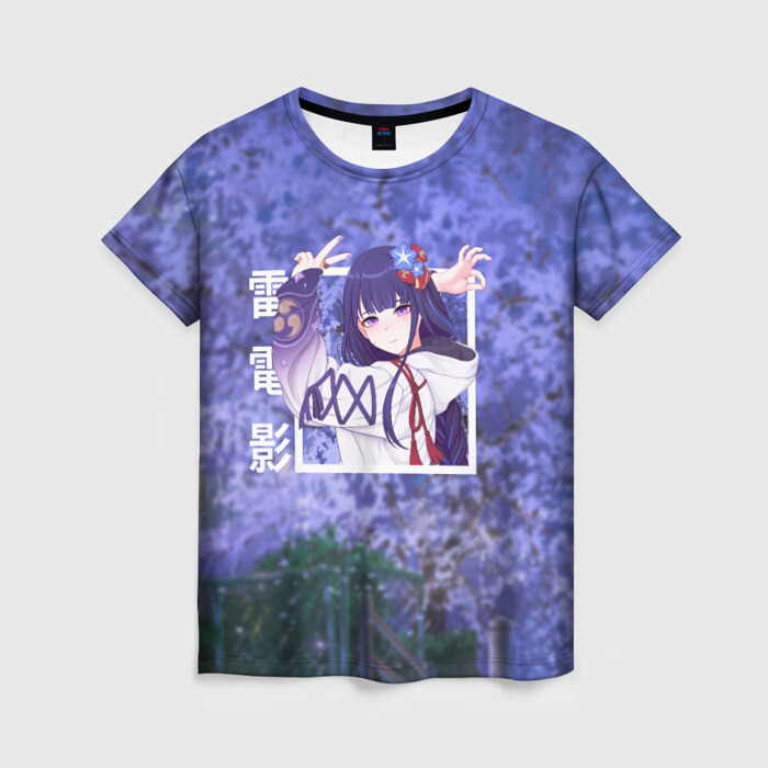 Женская футболка 3D Райдэн | Shogun Raiden, Genshin Impact | Геншин импакт (современный стиль) фото