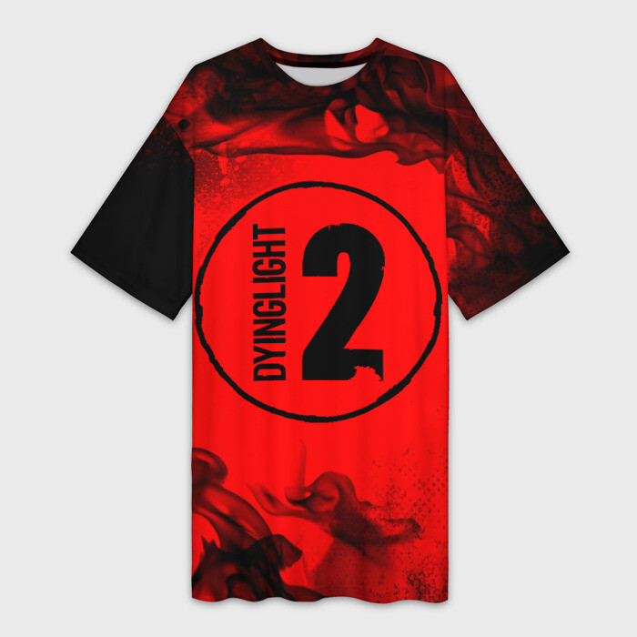 Платье-футболка 3D ДАИНГ ЛАЙТ 2  Пламя фото